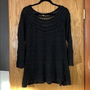 Tunic lace knit sweater